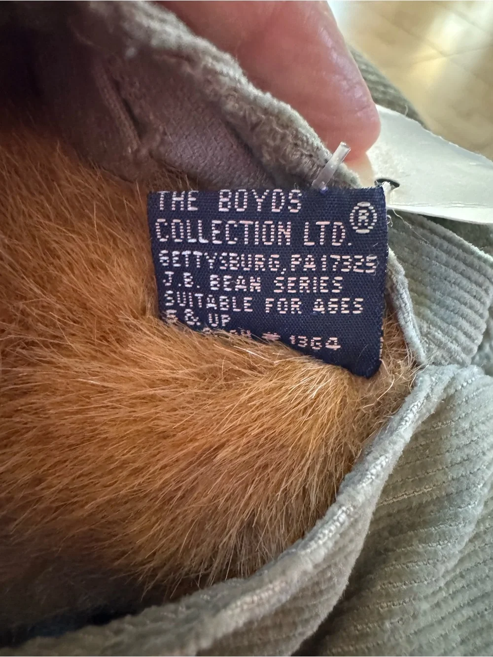 Vintage Boyds Bears Forrest B. Bearsley 12” Teddy Bear Bearwear Corduroy Overall